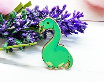 Kawaii Dinosaur Mini Brachiosaurus Long Neck Hard Enamel Pin