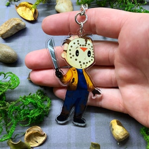 Friday The 13th Jason Voorhees - Recycled Acrylic Keychain - Cute Halloween Horror Accessory