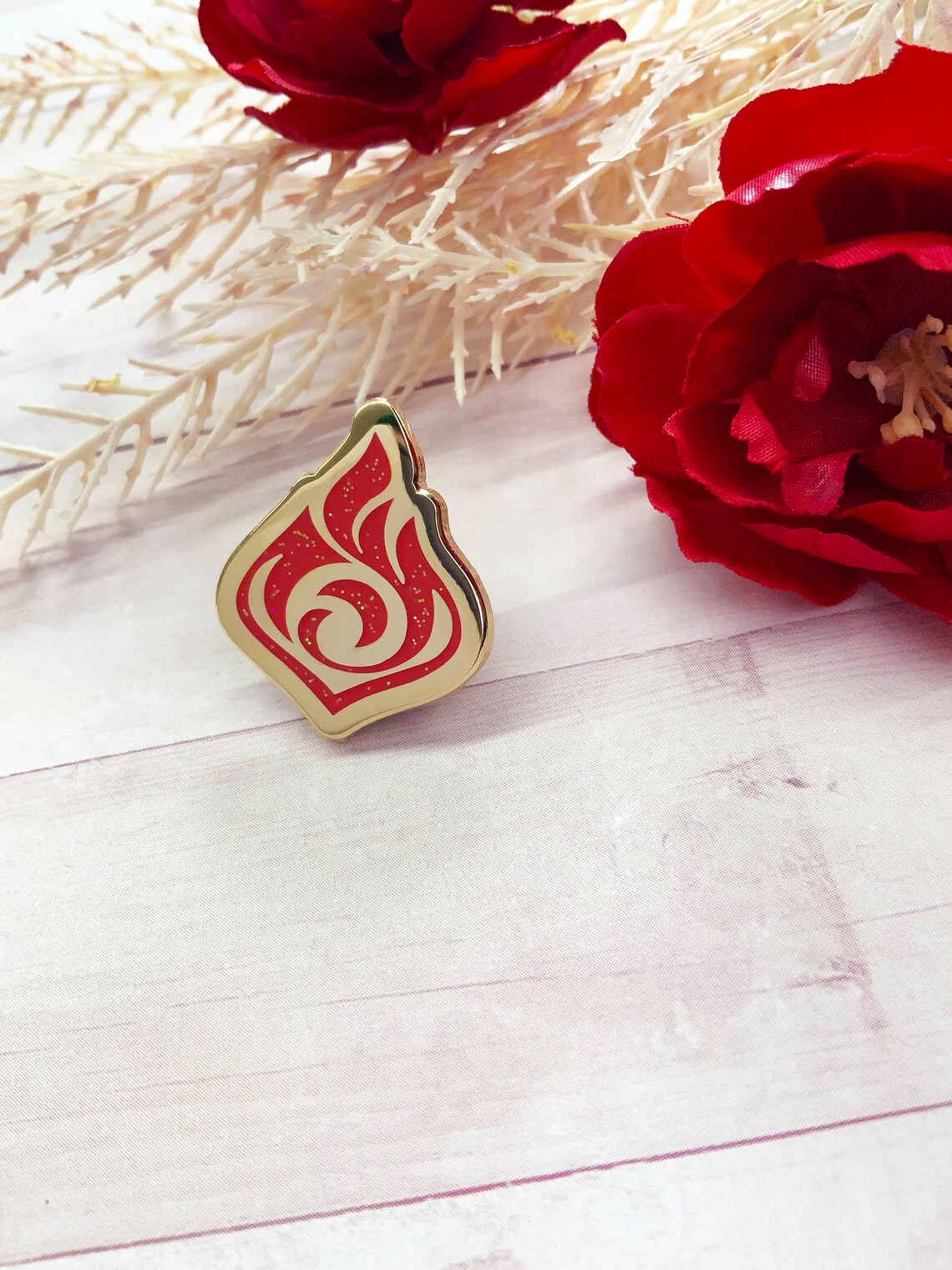Gold Pyro Genshin Impact Vision Pyro Enamel Pin: Gold Fire Element - Etsy