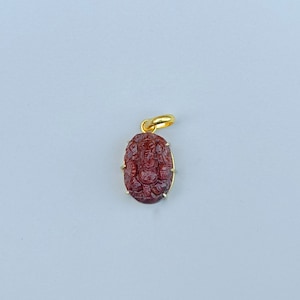 Ruby Carved Stone Ganesh Pendant | Natural Ruby Gemstone Pendant |Gold Pendant | Unique Ganesh Gift | Handmade Ruby Ganesh Jewelry | Pendant