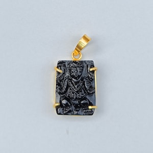 Onyx Hand Carving Kali Mata Pendant |Black Onyx Stone Kali Mata Pendant |Religious Pendant Gift |Black Kali Mata Pendant | Onyx Gold Pendant