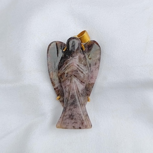 Angel Pendant | Agate Carving Stone Angel Pendant | Gold Pendant | Unique Angel Gift | Beautiful Angel Pendant | Agate Stone Jewelry  | Gift