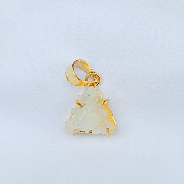 Lord Ganesh Pendant | Natural Mother Of Pearl Carving Ganesh Pendant |White Ganesh Jewelry |Gold Pendant | Hand-Carved Ganesh Pendant | Gift