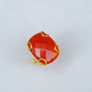 Dainty Red Carnelian Gemstone Ring |Cut Carnelian Gemstone Ring |Gold Ring | Ring For Women | Statement Ring | Red Gemstone Ring | Gift Ring