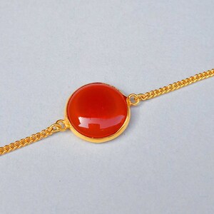 Handmade Gemstone Carnelian Bracelet | Carnelian Gold Bracelet | Red Carnelian Bracelet | Women Bracelet | Brass Bracelet | Gift For Wife