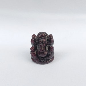 Natural Ruby Ganesh Idol |Ruby Handmade Carving of Ganesh Statue | Ruby Stone Ganesh Figurine | Genuine Stone Art Deco Ganpati Gift Figurine