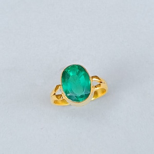 Handmade Onyx Hydro Stone Ring | Green Gemstone Ring | Gold Ring | Stacking Ring | Cut Stone Onyx Hydro Ring | Women Jewelry | Gift Ring