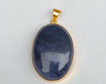 Handmade Lapis Lazuli Stone Pendant | Natural Lapis Lazuli Gemstone Pendant | Gold Pendant | Blue Oval Lapis Lazuli Stone Pendant | Pendant