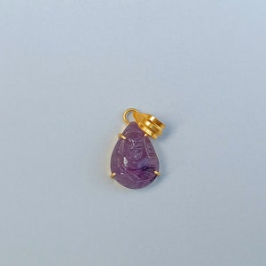 Pendentif Ganesh en améthyste naturelle fait main | Pendentif Ganesh en améthyste violette | Pierre précieuse Ganesh | Pendentif griffe | Bijoux en améthyste | Cadeau