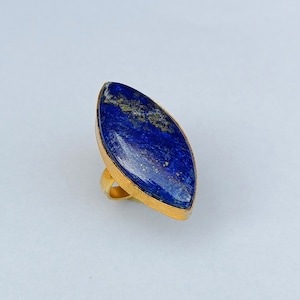 Handmade Stone Lapis Lazuli Ring | Blue Lapis Lazuli Stone Ring |Gold Ring | Unique Ring Gift |Lapis Lazuli Jewelry |Fashionable Ring | Gift