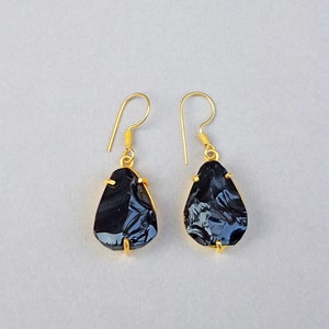 Unique Handmade Earrings | Smoky Quartz Stone Earrings |Gold Earrings | Women Jewelry | Brass Earrings | Prong Set Earrings | Gift Earrings
