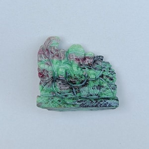 Green Ruby Zoisite Gemstone Ganesh Figurine |Natural Gemstone Ganesh Sculpture |Carving Gemstone Ganesha Statue |Hand-Carved Gemstone Ganesh
