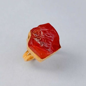 Unique Carnelian Stone Ring | Handmade Stone Carnelian Ring | Gold Ring | Red Carnelian Stone Ring | Amazing Ring | Statement Ring | Ring
