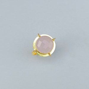 Natural Rose Quartz Stone Ring | Pink Stone Rose Quartz Ring |Dainty Gold Ring |Brass Ring | Fashionable Ring | Rose Quartz Gemstone Jewelry