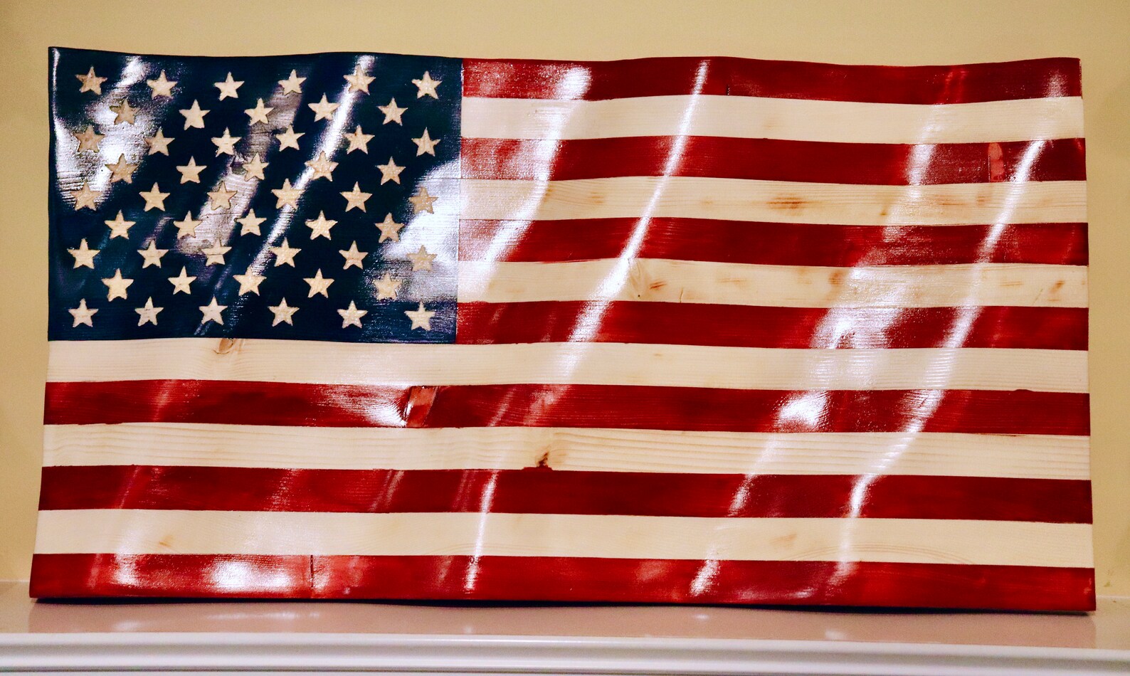 Waving Wooden American Flag / Wavy Wood Flag / American Flag / Etsy