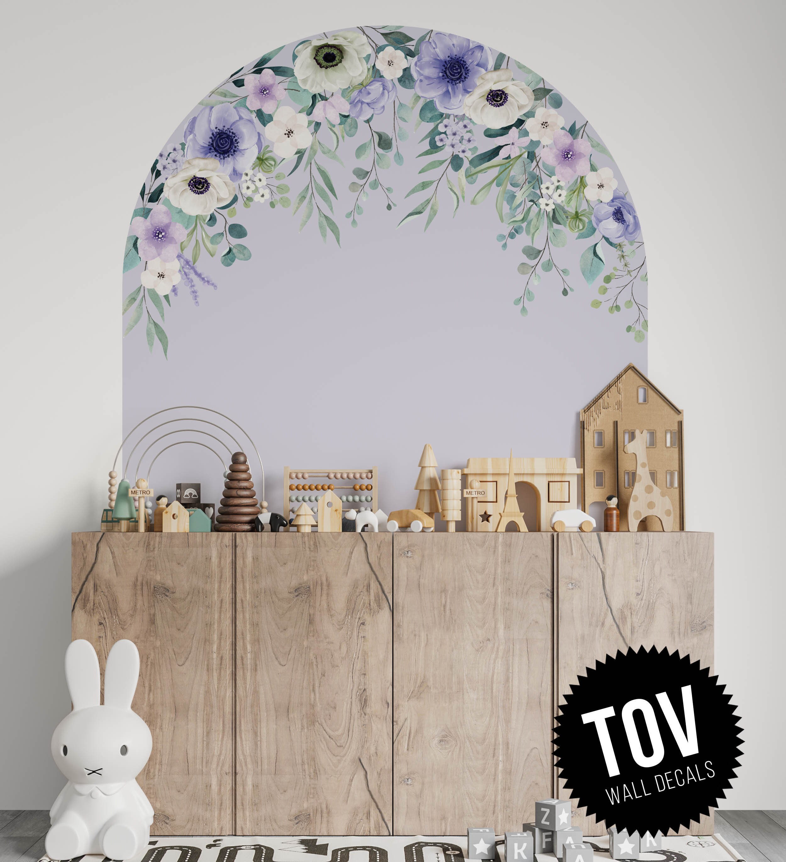 Bed size arch sticker flowers wall decal Flowers arch arch Etsy