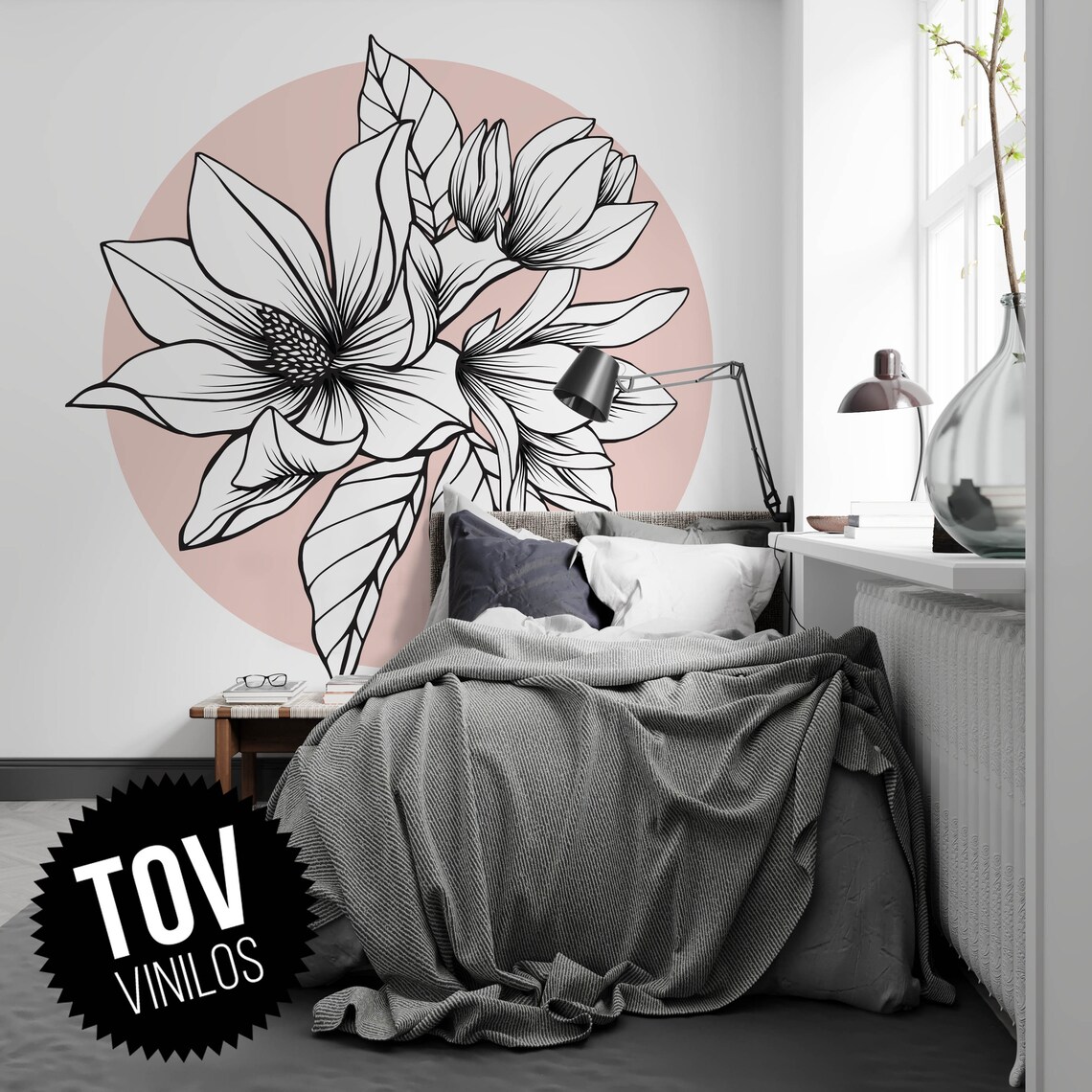 Flowers Wall Decal Magnolia Wall Sticker Magnolia Vinyl Etsy