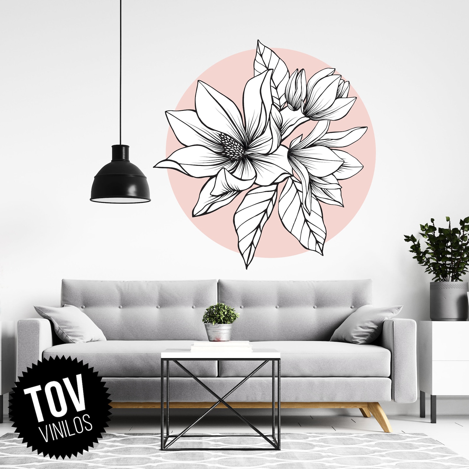 Flowers Wall Decal Magnolia Wall Sticker Magnolia Vinyl Etsy