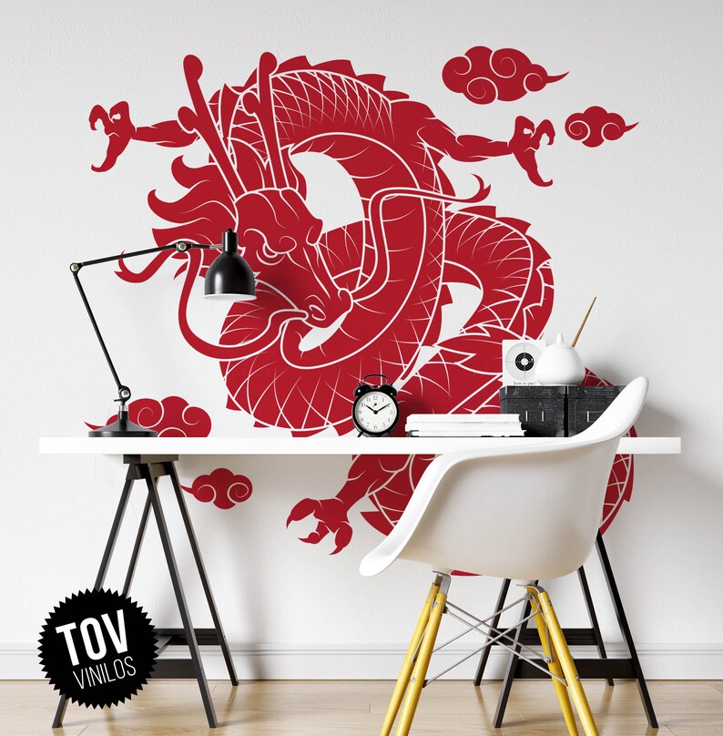 Japanese Dragon Vinyl Wall Decal Dragon Wall Sticker Japan Etsy