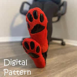 Modello e tutorial per il download del PDF Ultra Slim Fursuit Sock Paw