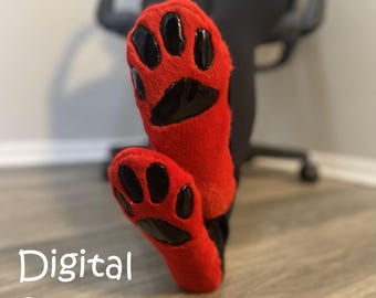 Ultra Slim Fursuit Sock Paw Pattern and Tutorial PDF download template