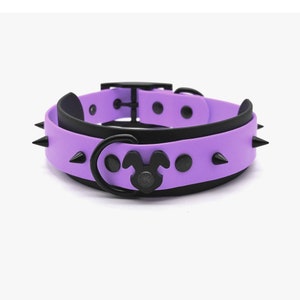 Amethyst Purple - Custom Leather Feel Spiked Pup Collar