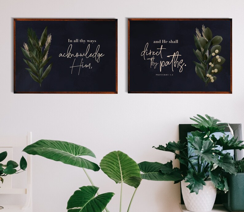 KJV Printables Navy Wall Art Set of 2 Living Room Set Etsy UK