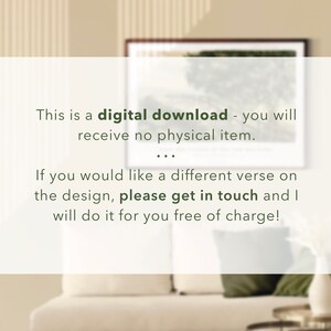 May include: A digital download for a printable design. The text reads "This is a digital download - you will receive no physical item... If you would like a different verse on the design, please get in touch and I will do it for you free of charge!"