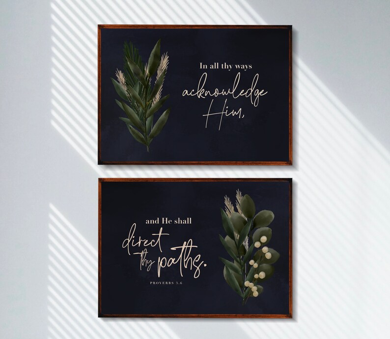 KJV Printables Navy Wall Art Set of 2 Living Room Set Etsy UK