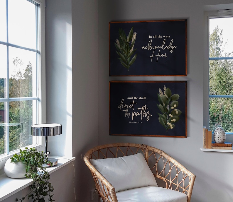 KJV Printables Navy Wall Art Set of 2 Living Room Set Etsy Singapore