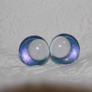 Hand-Painted Color-Shifting Safety Eyes: Blueberry Mist, Glitter Amigurumi Eyes