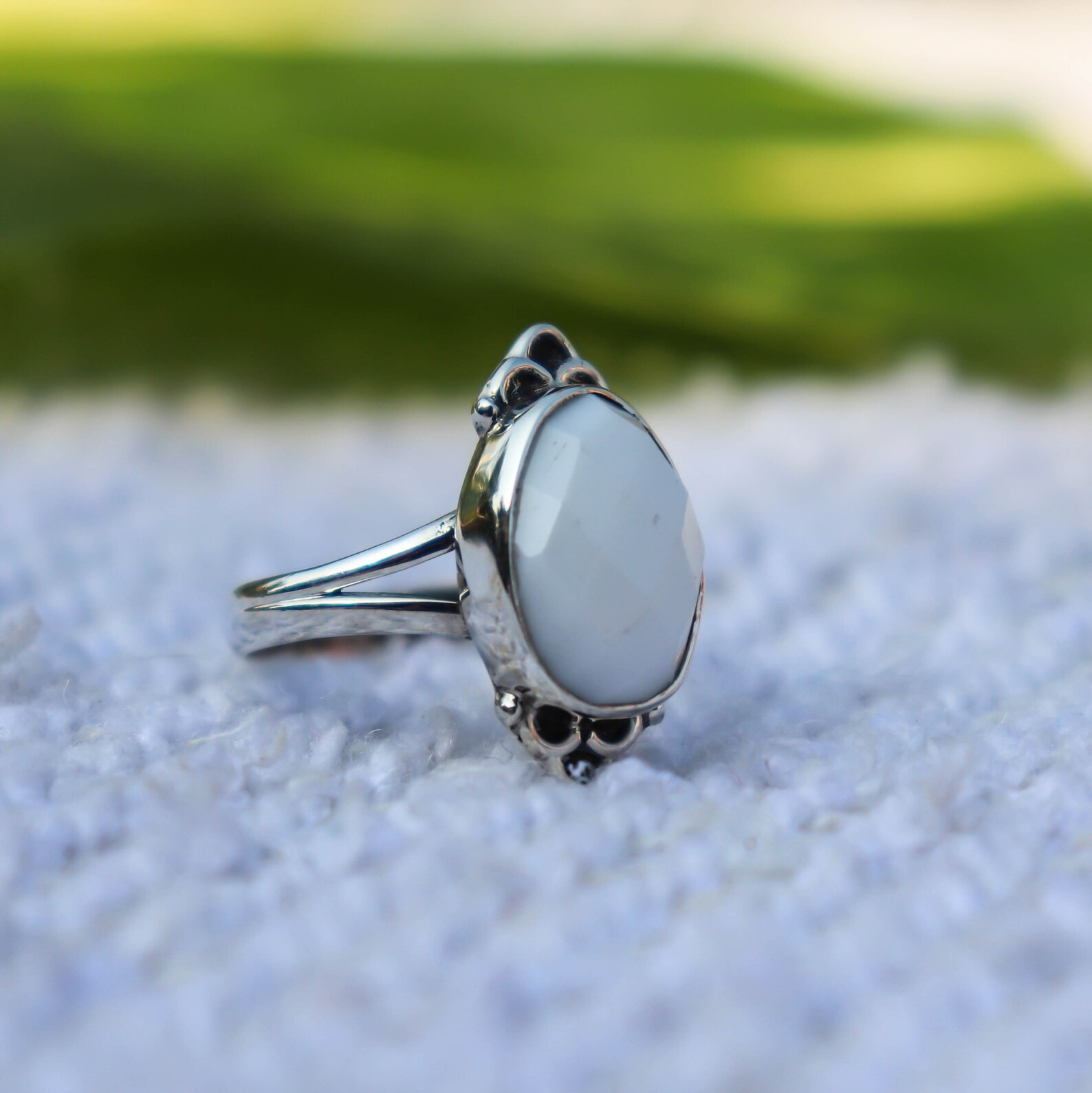 White Coral Ring 925 Sterling Silver Designer Ring Coral Etsy