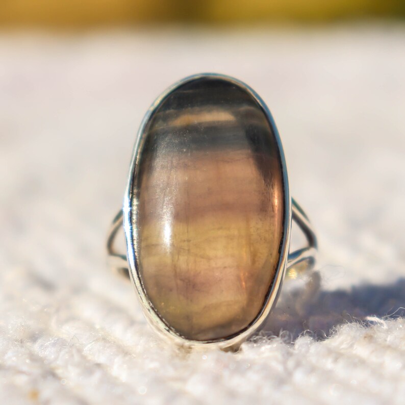 Natural Fluorite Ring Handmade Fluorite Jewellery Statement Ring Beautiful Ring 925 Sterling Silver Ring Fluorite Ring Fluorite Stone
