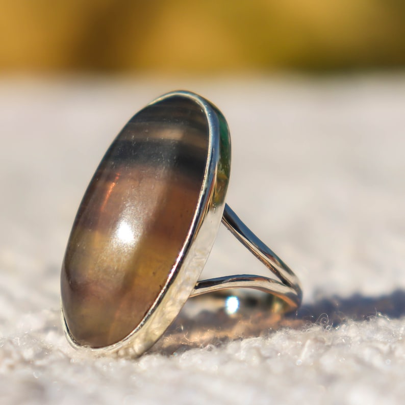 Natural Fluorite Ring Handmade Fluorite Jewellery Statement Ring Beautiful Ring 925 Sterling Silver Ring Fluorite Ring Fluorite Stone