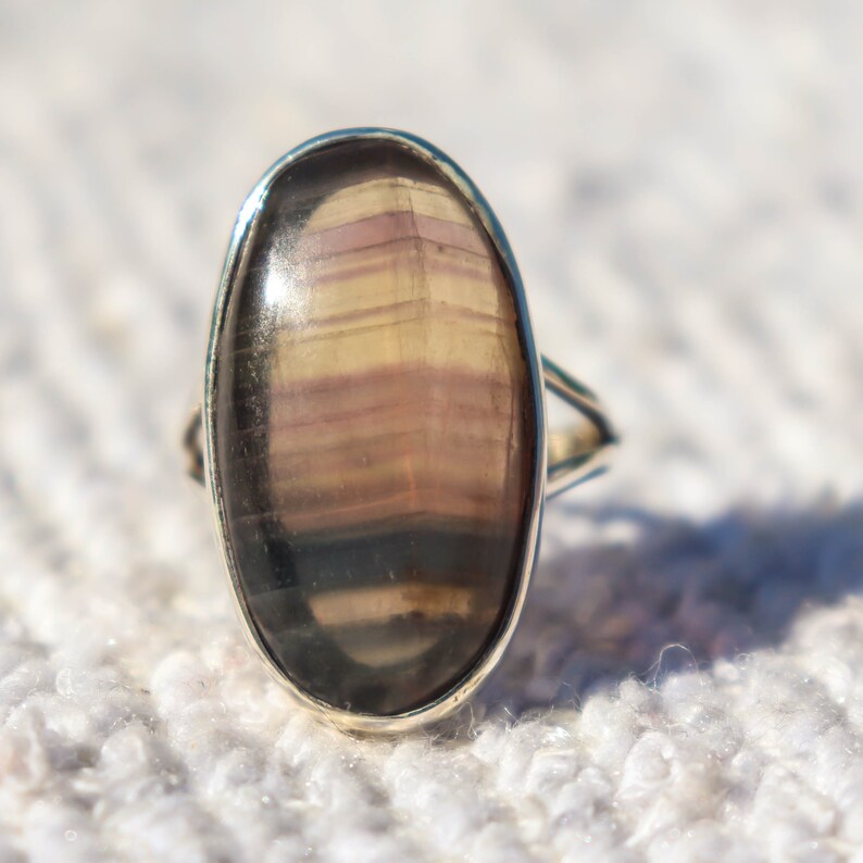 Natural Fluorite Ring Handmade Fluorite Jewellery Statement Ring Beautiful Ring 925 Sterling Silver Ring Fluorite Ring Fluorite Stone