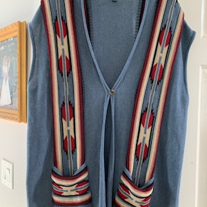 Ralph Lauren, Chaps, Southwest Design, Women’s Size 2X, Cotton Vest.