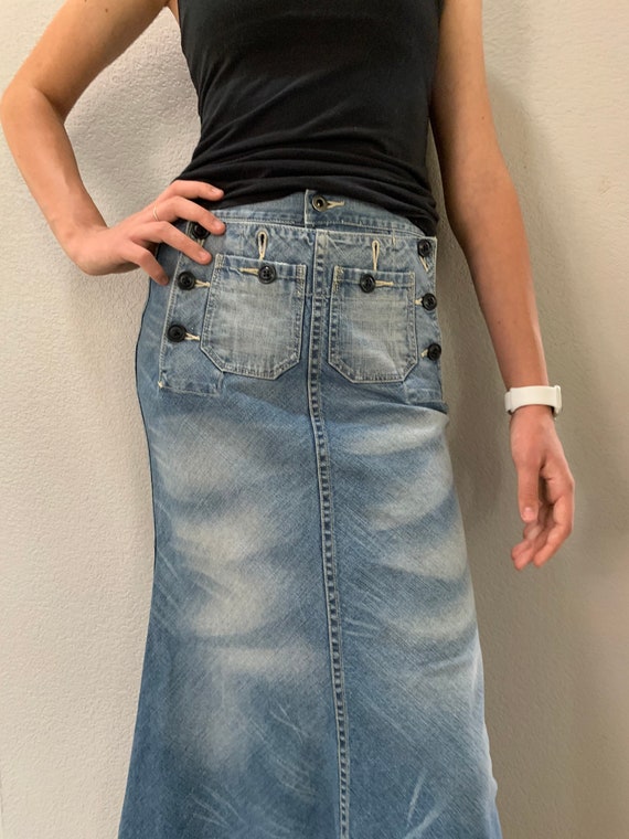 Ralph Lauren Blue Label Unique Denim Skirt. Size 4 - Etsy