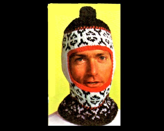 Vintage Knitted Ski Mask Balaclava - Novelty Winter Hat - Etsy display picture 1