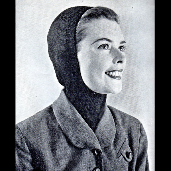 Simple Knitted Balaclava Hood Pattern From the 1950s