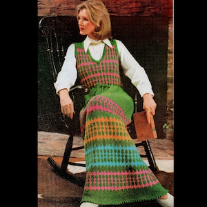 70s Sabra Native Pattern Knit Gawn
