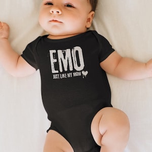 Emo Baby Clothes, Emo Aesthetic, Grunge Baby Bodysuit, Emo Like Mom, Alt Baby Bodysuit, Alternative Baby Clothes, Rock Baby Indie Clothes