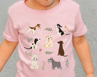 Kids Dog Shirt Toddler Dog Shirt Kids Cottage Core Clothes Dog Lover Gift Puppy Shirt for Girls Youth Shirt Dog Lover Animal Lover Gift Girl