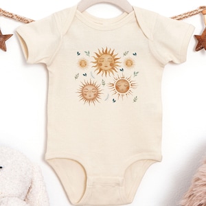 Boho Sun Baby Bodysuit, Hippie Baby Clothes, Celestial Baby Gifts, Sunshine Baby Shower, Whimsigoth Baby Mystical Baby Clothes, Witchy Baby