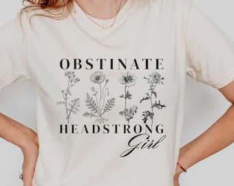 Koszulka z Jane Austen, Uparta, Zawzięta Dziewczyna, Koszulka Literacka, Klasyczna Koszulka Literacka, Prezent Bookish Duma i Uprzedzenie, Koszulka Librariancore