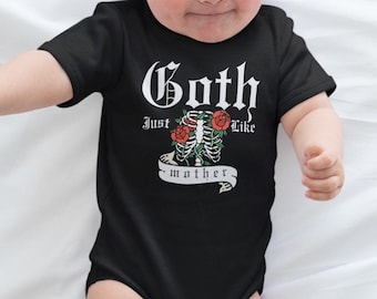 Goth Baby Clothes, Goth Baby Shower Gift, Skeleton Baby Bodysuit, Alt Baby Clothes, Dark Academia Baby, Gothic Baby, Tattoo Baby Bodysuit