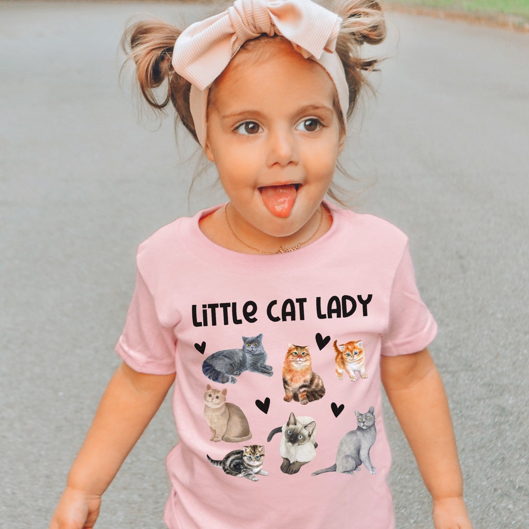 Little Cat Lady Cat Shirts for Kids Cat Shirt Girl Cat Lover Girl Gift