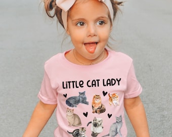 Little Cat Lady Cat Shirts For Kids Cat Shirt Girl Cat Lover Girl Gift Cat Shirt Toddler Girl Kitten Lover Tee Funny Cat Shirt for Kids