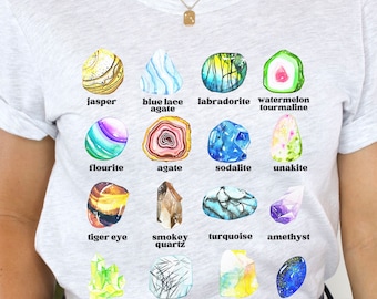 Crystal Shirt Mystical shirt Gemstone and Minerals Shirt Gift for Rock lovers Crystal Lover Gift Geology Shirt Science Shirt Crystal Tee