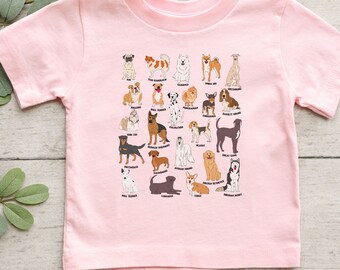 ★★Adairs★★ Dog Plain Tee Gender Neutral JD2831 Dog Shirt for Kids, Dog Breeds Shirt, Toddler Dog Shirt