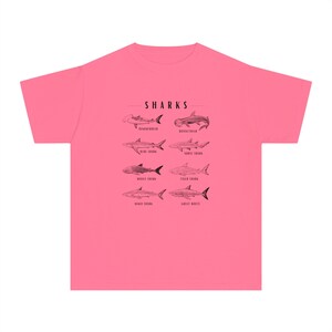 Shark Shirt for Kids, Comfort Colors Beachy Shirts Kids Gender Neutral Kids Clothes Whale Shark TShirt Great White Shark Nurse Shark Crunchberry